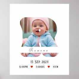 Personalisiert Baby Alphabet Letter - R - Poster