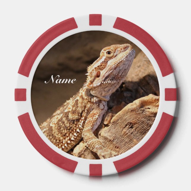 Personalisiert Baby Bearded Dragon Lizard Pokerchips (Vorderseite)