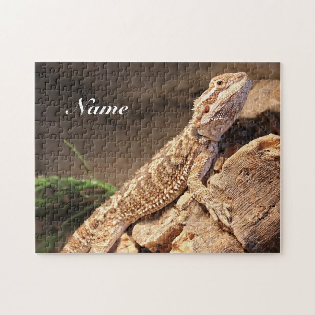 Personalisiert Baby Bearded Dragon Lizard Puzzle (Horizontal)