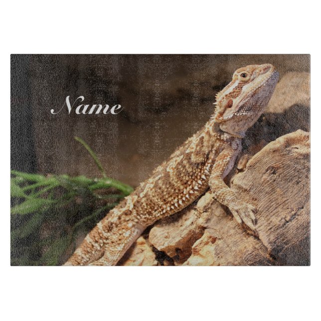 Personalisiert Baby Bearded Dragon Lizard Schneidebrett (Vorderseite)