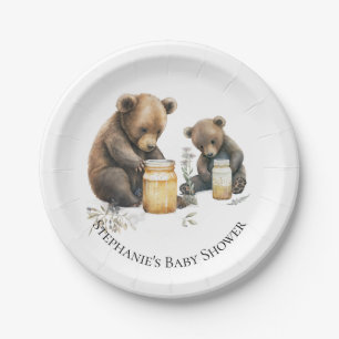 Personalisiert Baby Bear's Honey Baby Shower Telle Pappteller