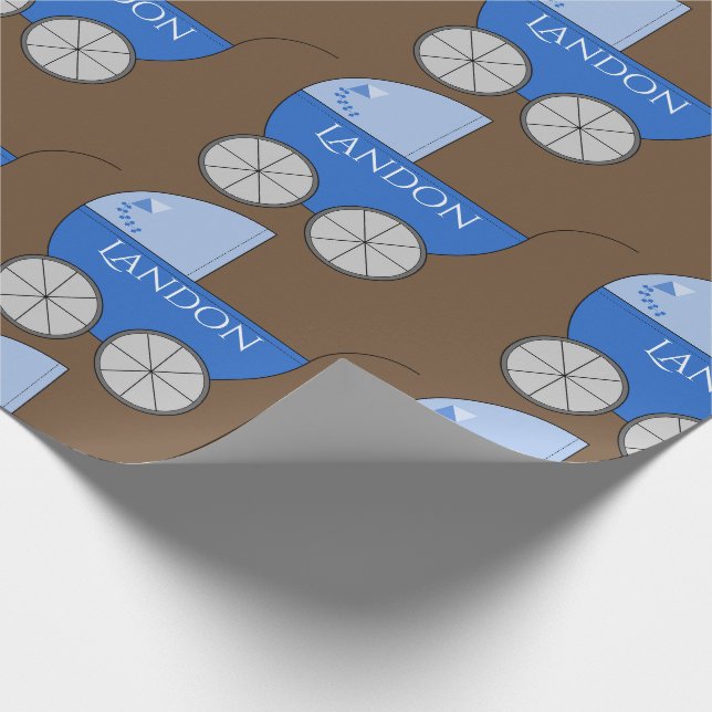 Personalisiert Baby Blue Carriers Geschenkpapier (Ecke)