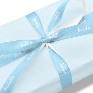Personalisiert Baby Blue Geschenk Satinband
