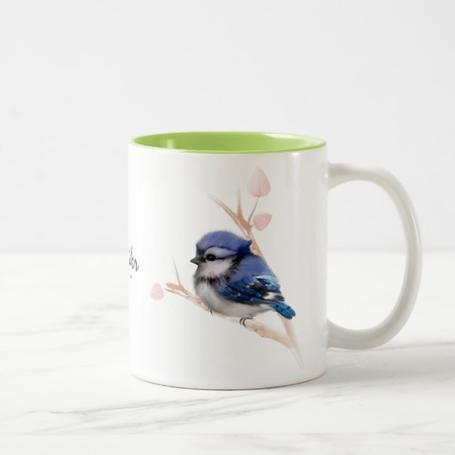 Personalisiert Baby Blue Jay Bird Tasse (Rechts)