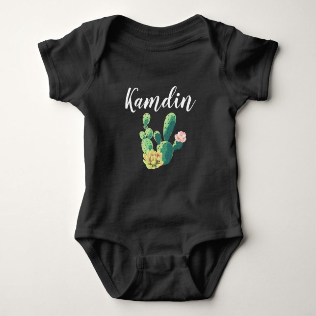 Personalisiert Baby Body Anzug Bohemisch Kaktus Su Baby Strampler (Vorderseite)