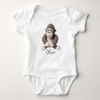 Personalisiert Baby Bodysuit Crochet Gorilla