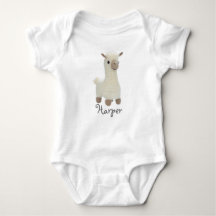 Personalisiert Baby Bodysuit Crochet Llama