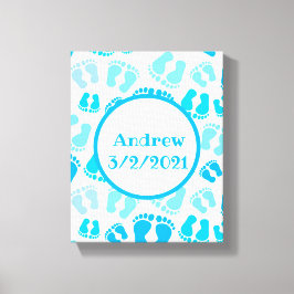 Personalisiert Baby Boy Baby Feet Leinwanddruck