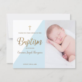 Personalisiert Baby Boy Blue Foto Taufe Vielen Dan