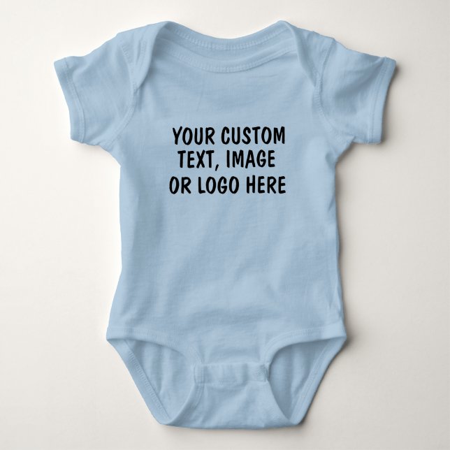 Personalisiert Baby Boy Bodysuit - Custom Blue Des Strampler (Vorderseite)