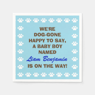 Personalisiert Baby Boy - Dog Themed Baby Dusche Serviette