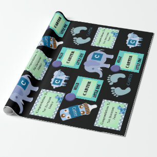 Personalisiert Baby Boy Geschenkpapier