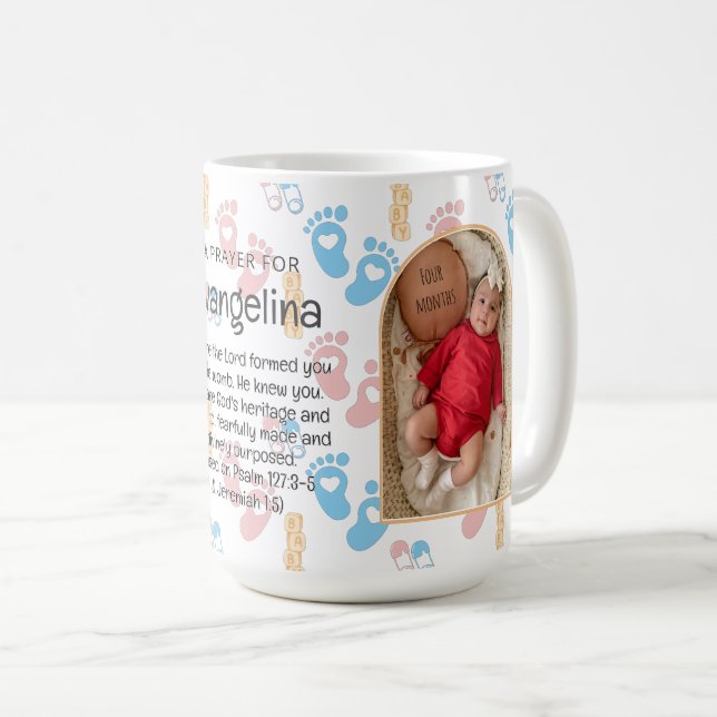 Personalisiert Baby Christlich Gebet Keepake Kaffeetasse (VorderseiteRechts)