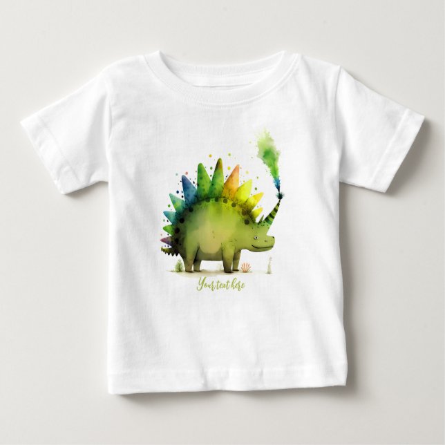 Personalisiert Baby Dinosaur T-Shirt (Vorderseite)