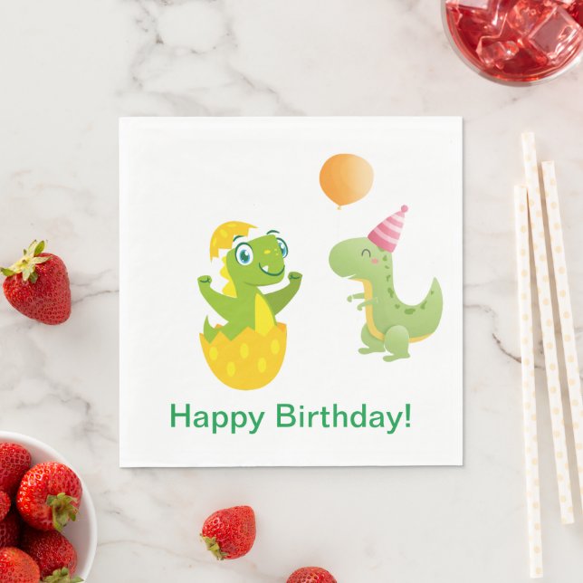 Personalisiert Baby Dinosaurier Paper Napkins Serviette (Beispiel)