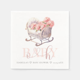 Personalisiert Baby Dusche Pastell Baby Basket Serviette