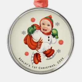 Personalisiert Baby Face Foto Chubby Santa Ornament Aus Glas