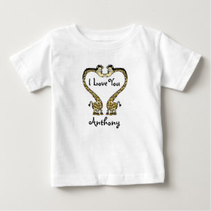 Personalisiert Baby Fine Jersey T - Shirt/Giraffen T-shirt