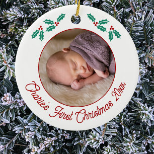 Personalisiert Baby First Christmas Foto Keramik Ornament