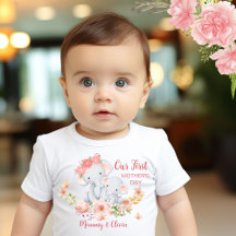 Personalisiert Baby First Mother's Day Elephant