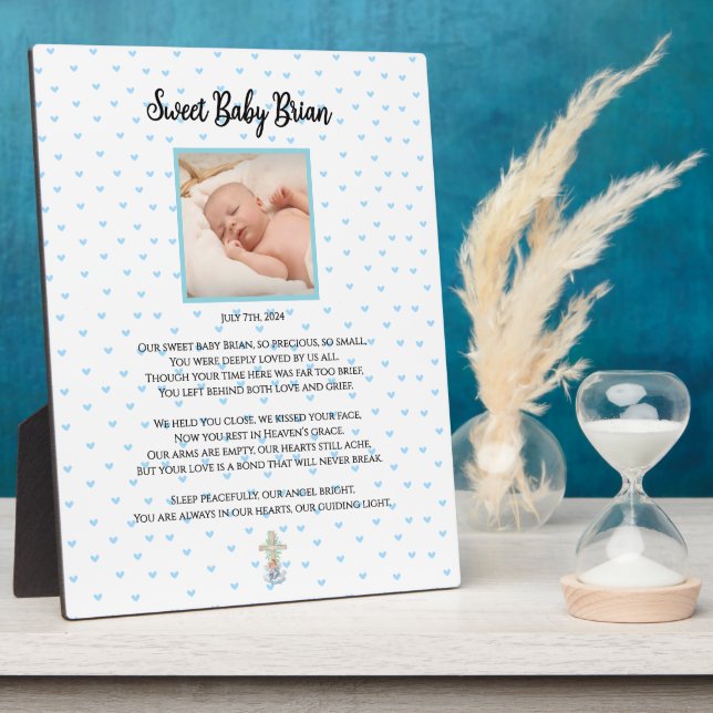 Personalisiert Baby Funerary Service Plaque Fotoplatte (Seite)