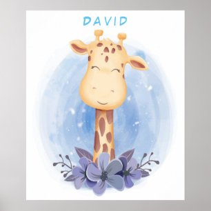 Personalisiert Baby Giraffe Poster