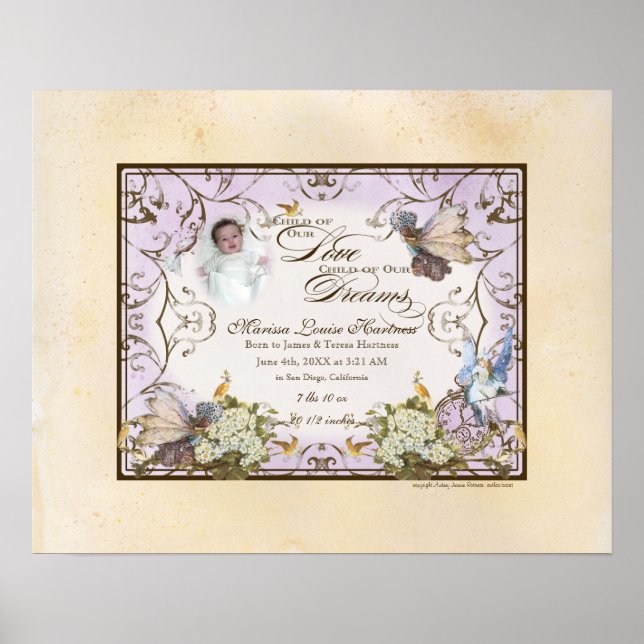 Personalisiert Baby Girl - Bezaubernde Prinzessin  Poster (Vorne)