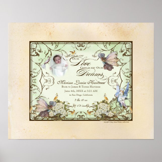 Personalisiert Baby Girl - Bezaubernde Prinzessin  Poster (Vorne)