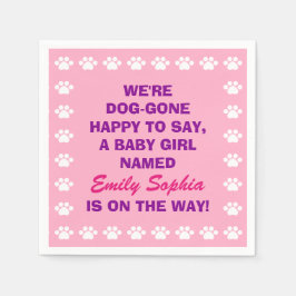 Personalisiert Baby Girl - Dog Themed Baby Dusche Serviette