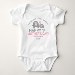 Personalisiert Baby Girl First Mother's Day Elepha Baby Strampler