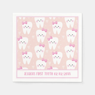 Personalisiert Baby Girl First Tooth Paper Napkin Serviette
