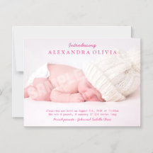 Personalisiert Baby Girl Foto Geburtsankündigung