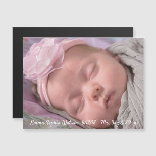 Personalisiert Baby Girl Geburtshinweis Magnet