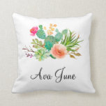 Personalisiert Baby Girl Gift, Kaktus Name Kissen<br><div class="desc">Personalisieren Sie dieses bezaubernde Kissen mit dem Namen Ihrer Wahl in einem schönen Schriftart. Sie können den Text bearbeiten und sogar seine Farbe ändern, indem Sie auf die Option "Personalisieren" klicken!</div>