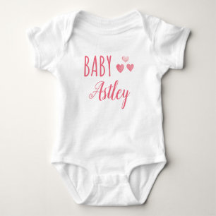 Personalisiert Baby Girl Herzname Baby Strampler