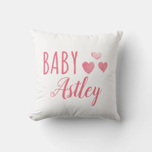 Personalisiert Baby Girl Herzname Kissen