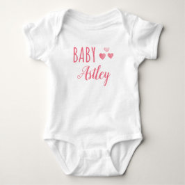 Personalisiert Baby Girl Herzname Strampler