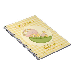Personalisiert Baby Girl in Pod Lemon Baby Journal Notizblock
