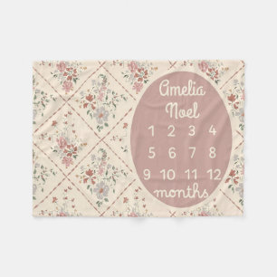 Personalisiert Baby Girl Meilenstein Schuhe indivi Fleecedecke