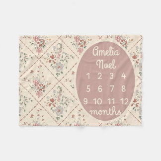 Personalisiert Baby Girl Meilenstein Schuhe indivi Fleecedecke