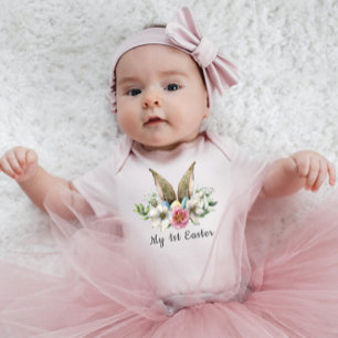 Personalisiert Baby Girl Niedlich Bunny Ears Baby Strampler