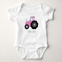 Personalisiert Baby Girl Pink Farm Traktor mit Nam