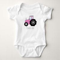 Personalisiert Baby Girl Pink Farm Traktor mit Nam