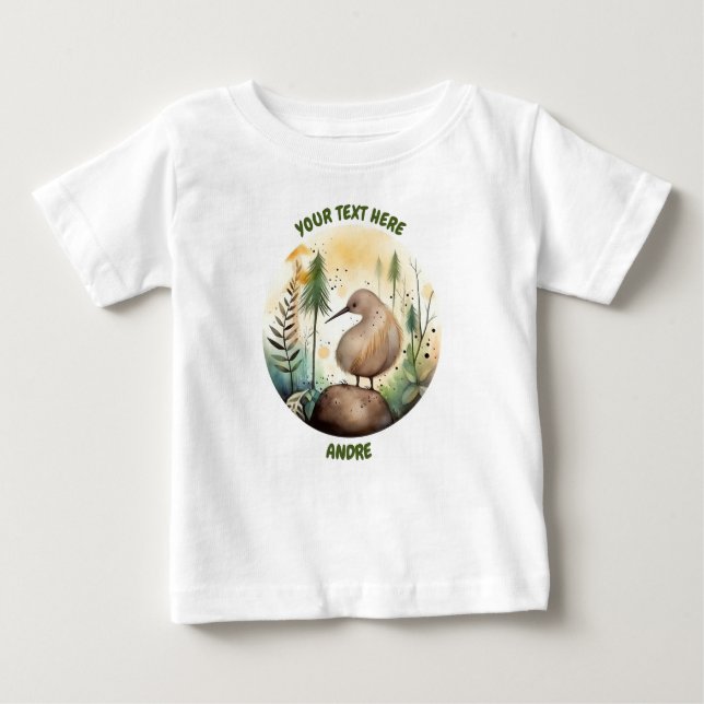 Personalisiert Baby Kiwi T-Shirt (Vorderseite)