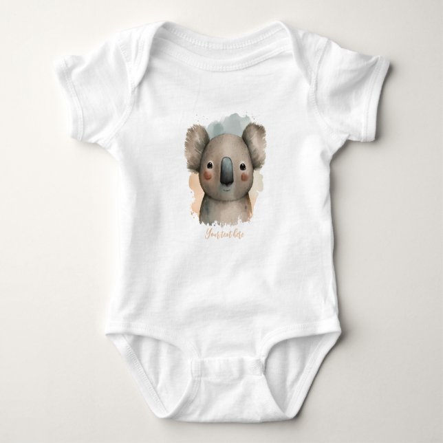 Personalisiert Baby Koala Bodysuit Baby Strampler (Vorderseite)