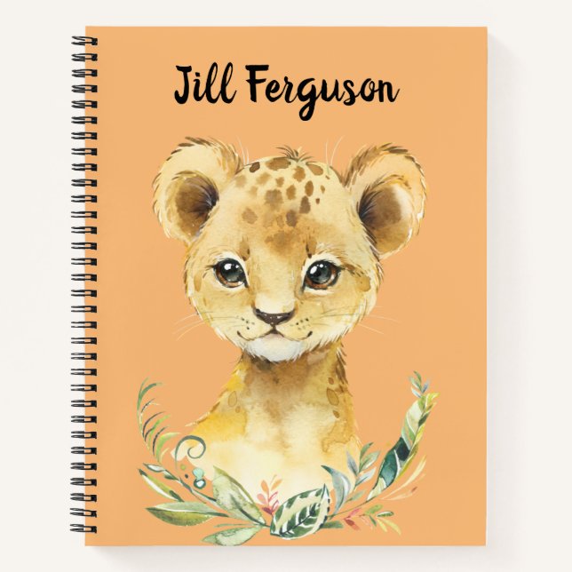 Personalisiert Baby Lion Sketch Notizbuch (Vorderseite)