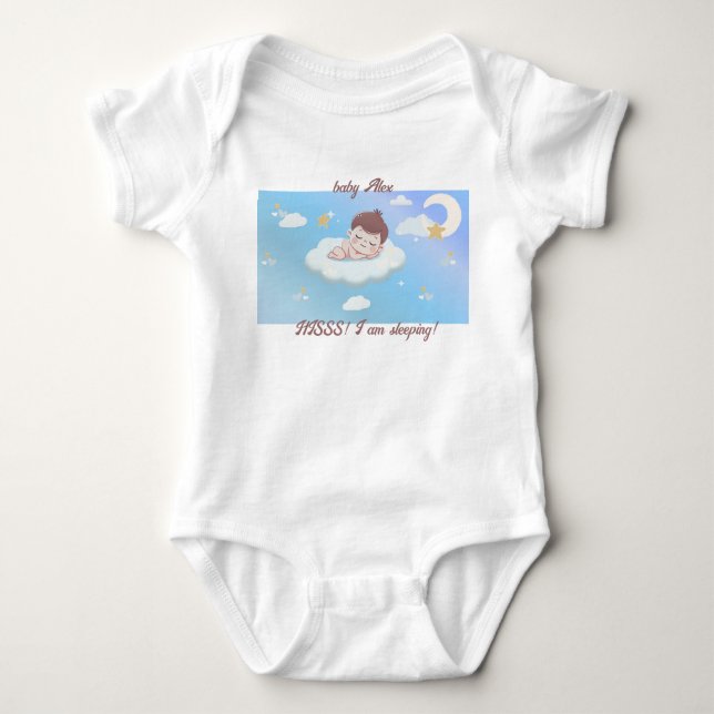 Personalisiert Baby One-Piece Sweet Dreams in Styl Strampler (Vorderseite)