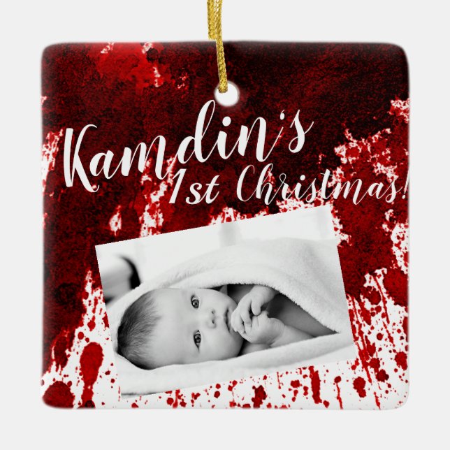Personalisiert Baby Ornament Blut Spritzer Vampire (Vorderseite)