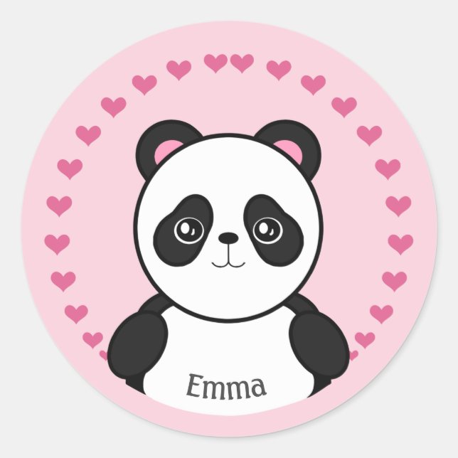 Personalisiert Baby Panda Stickers (Vorderseite)