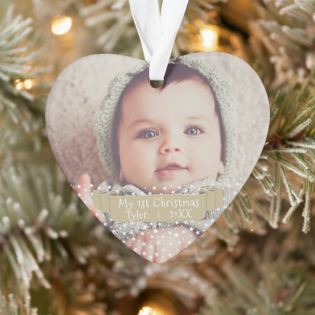 Personalisiert Baby`s First Christmas Foto Ornament (Baum)